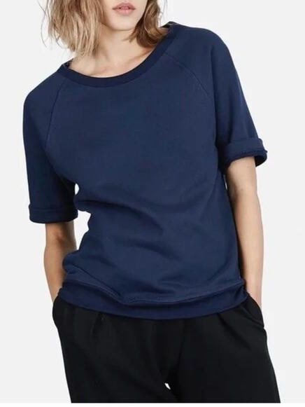 Everlane Navy Crewneck Short Sleeve Top